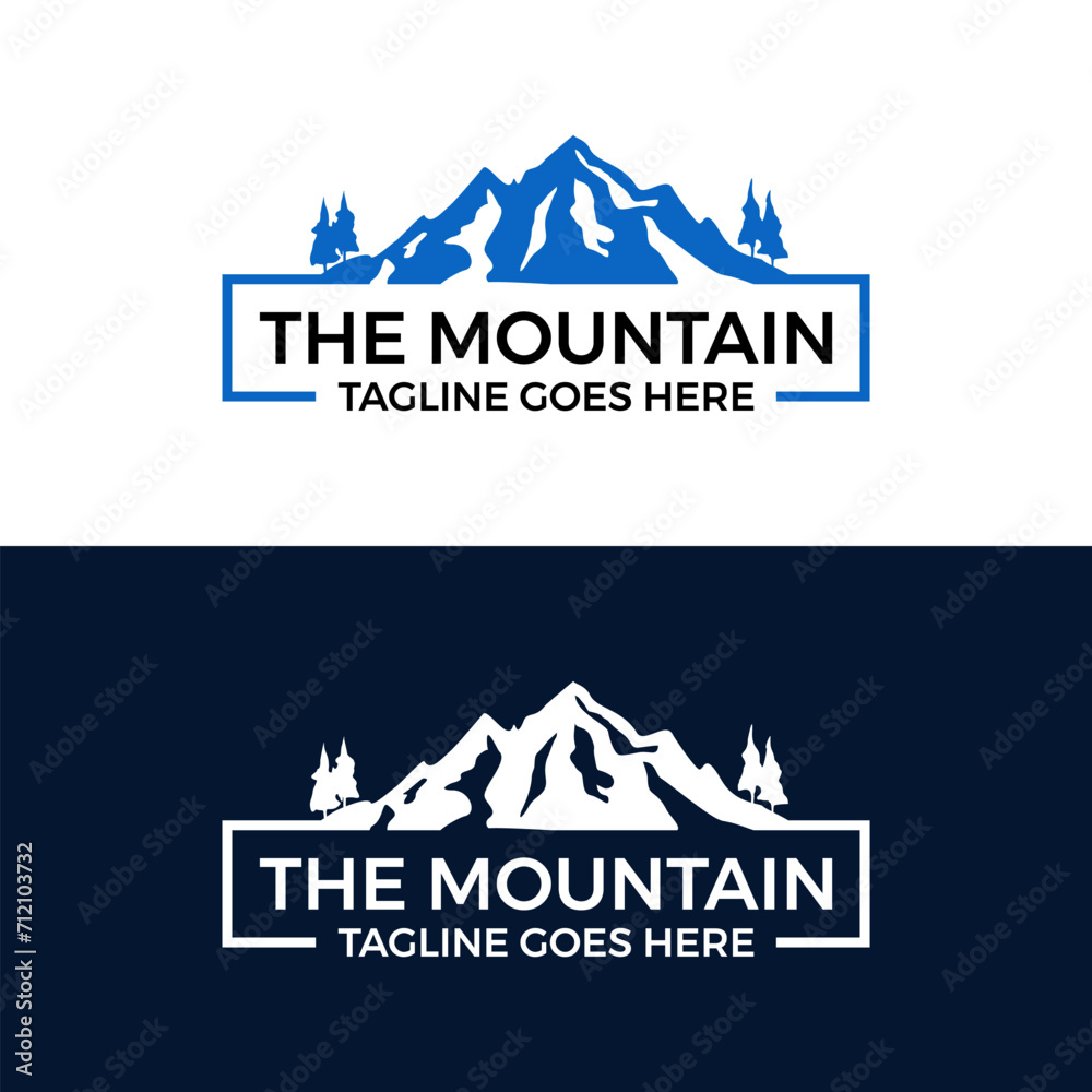 Minimalist modern mountain logo icon vector template