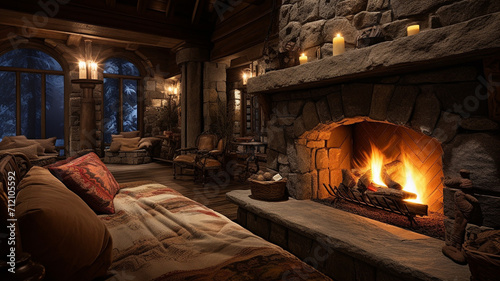 Cozy Alpine Lodge Spa A spa styled as a cozy alpine photo
