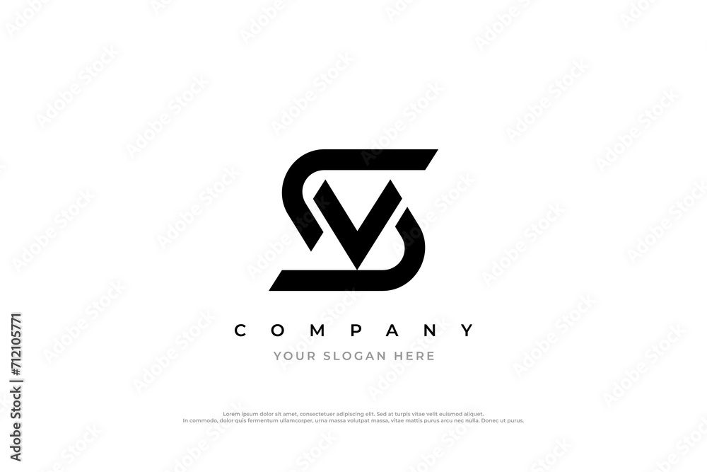 Letter VS Logo or SV Monogram Logo Design Letter VS Logo or SV Monogram Logo Design