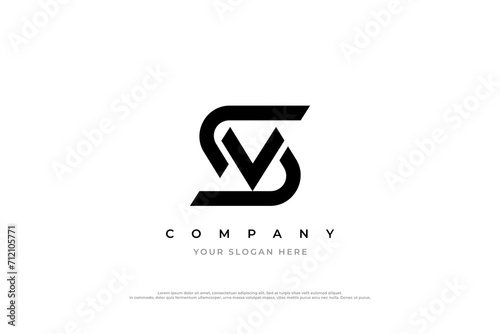 Letter VS Logo or SV Monogram Logo Design