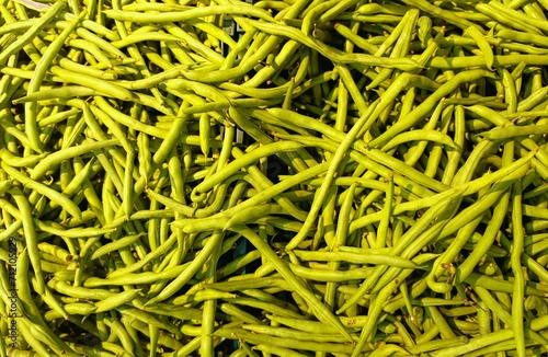 pile of fresh green long bean vegetables