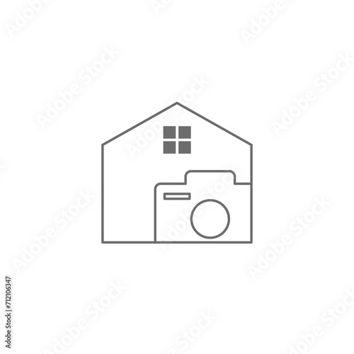 house camera logo design icon vector