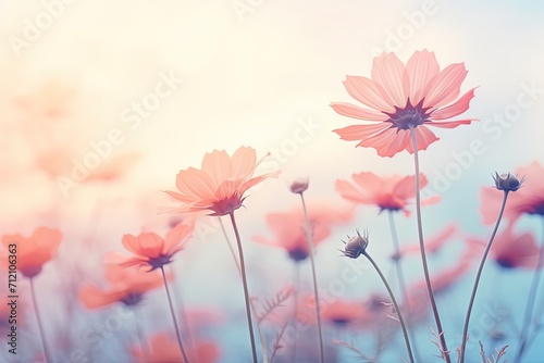 Blur style soft pastel colored flower
