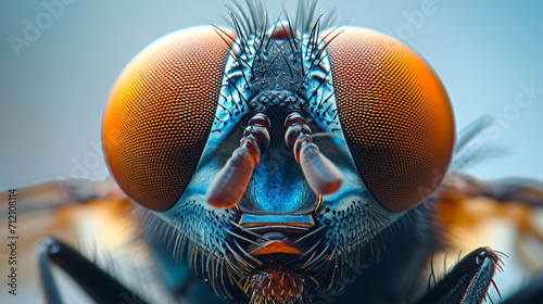 A fly's eyes magnified to show their complex, mosaic-like structure. © Oleksandr