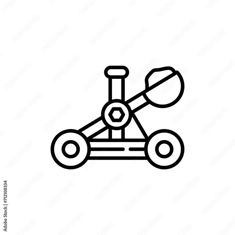 Catapult outline icons, minimalist vector illustration ,simple transparent graphic element .Isolated on white background