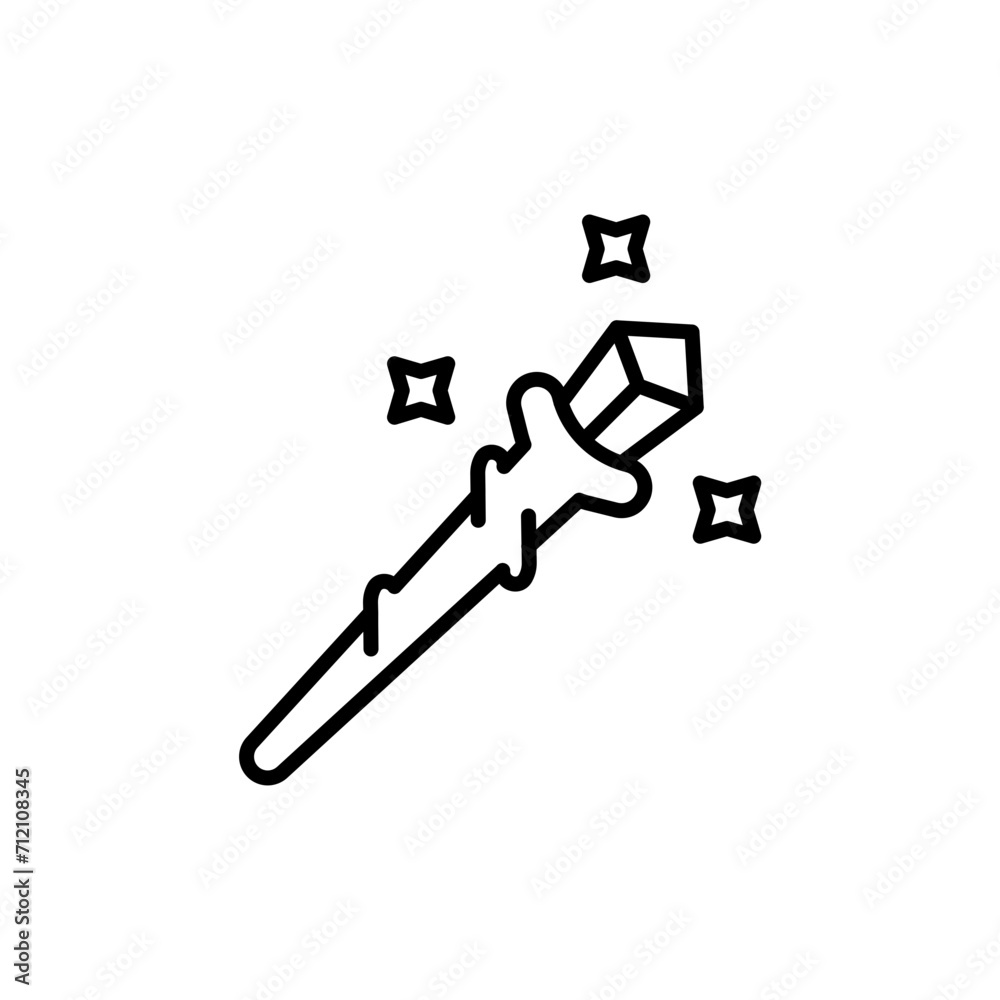 Magic wand outline icons, minimalist vector illustration ,simple transparent graphic element .Isolated on white background Magic wand outline icons, minimalist vector illustration ,simple transparent graphic element .Isolated on white background
