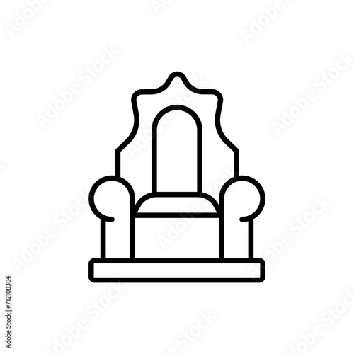 Throne outline icons, minimalist vector illustration ,simple transparent graphic element .Isolated on white background
