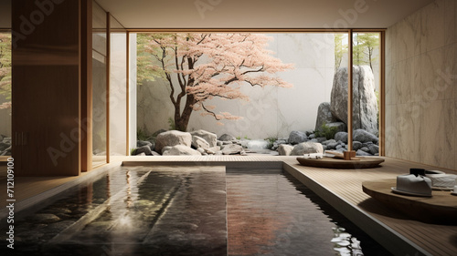 Minimalist Japanese Spa A spa with minimalist Japanese