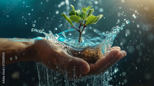 World water day. Relationship between water, ecosystems and human well being. The impact of climate change on water resources and innovative approaches towards sustainable water management photo