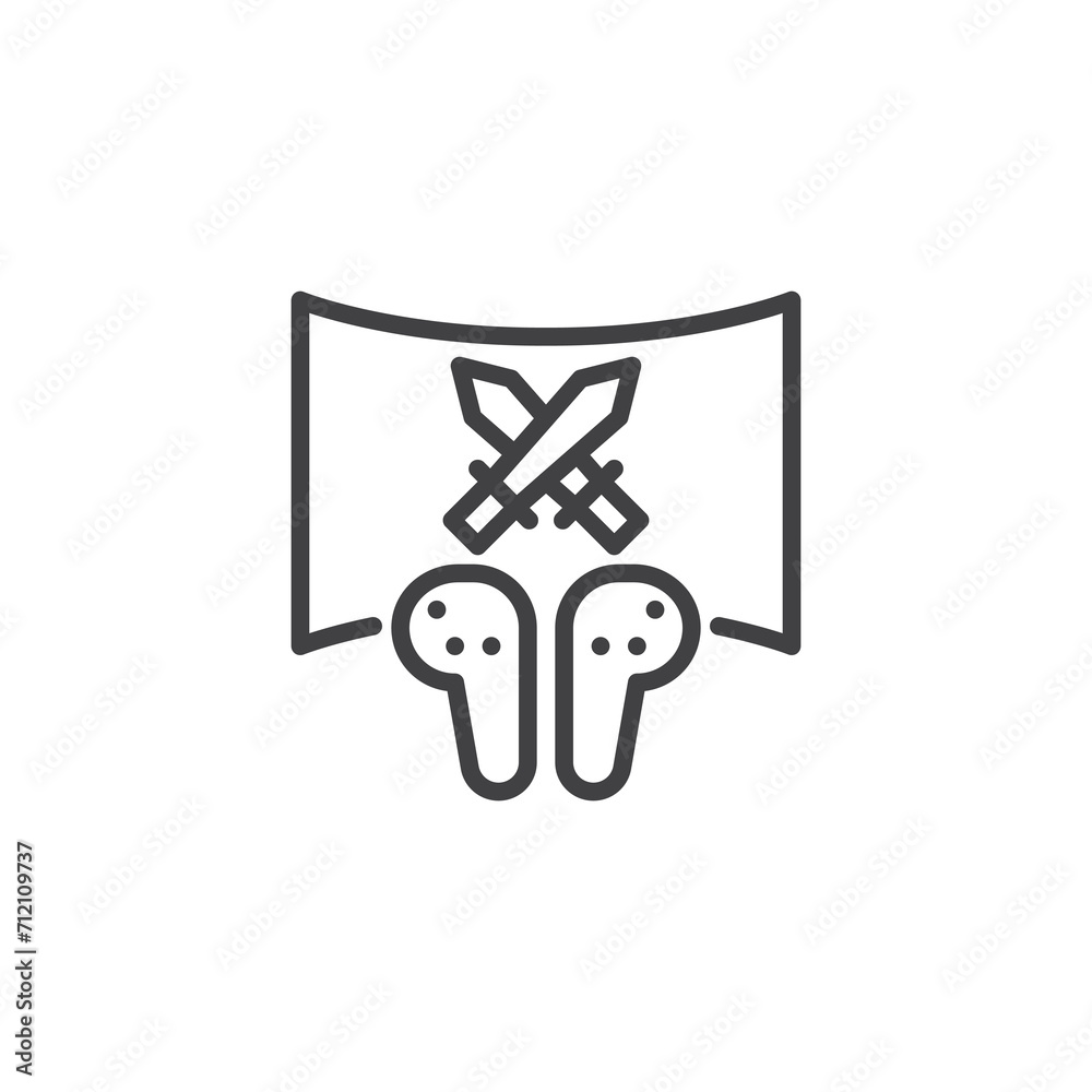 VR Gaming challenge line icon VR Gaming challenge line icon
