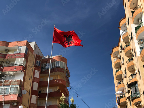 Albanian flag waving  photo