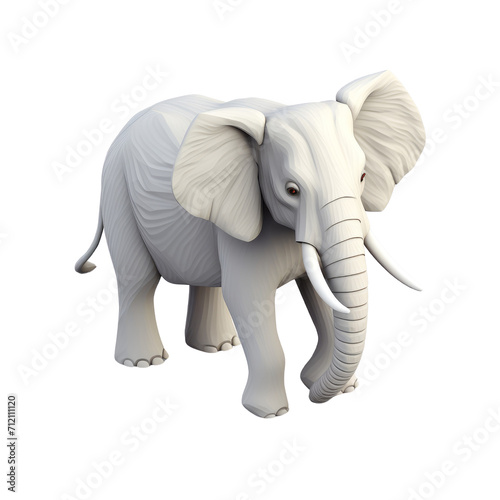 an African elephant, tusks prominent