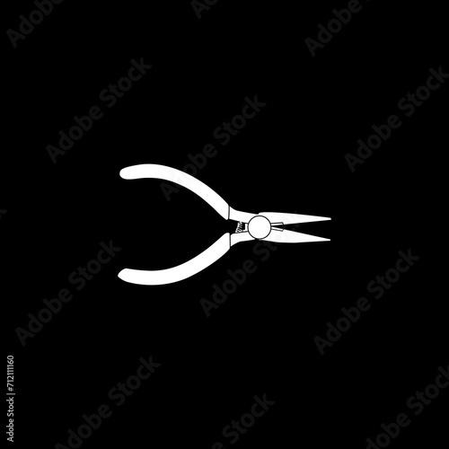 Pliers Silhouette, Flat Style, can use for Pictogram, Logo Gram, Art Illustration, Apps, Website, Icon, Symbol or Graphic Design Element. Vector Illustration 