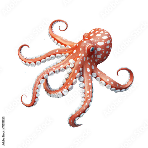 Marine Elegance: Realistic Red Octopus