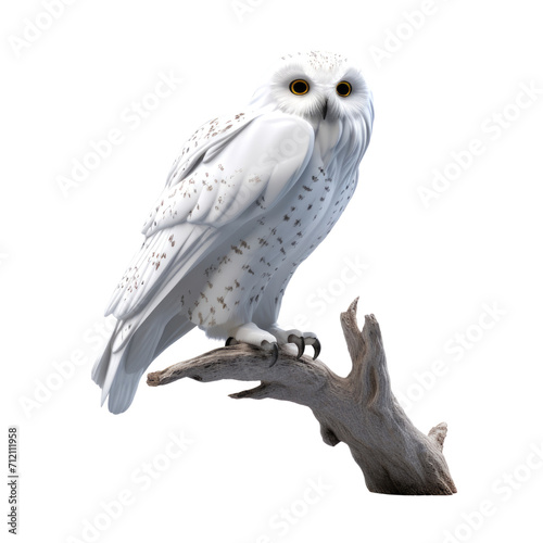 Mystic Snowy Owl: Perched on Branch photo