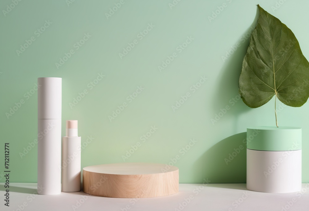 cosmetic cream and leaf cosmetic cream and leaf