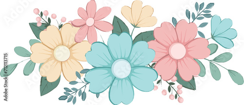 Cute Flower, nature element vector icon