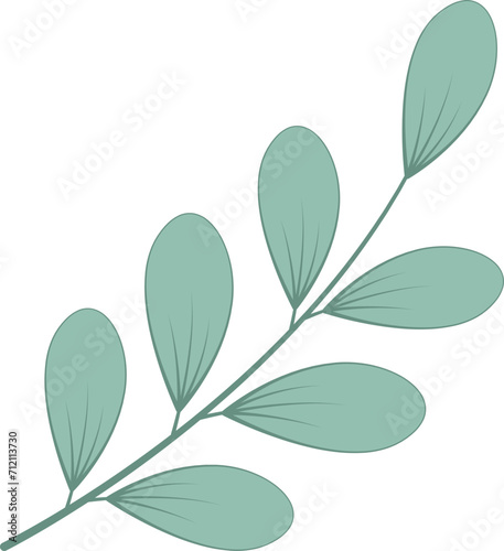 Green leaf element, nature element vector icon