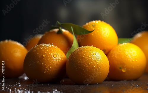 Fresh oranges on table