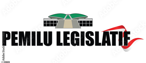 Indonesia Election Day concept.  (translation text kpu, pilpres, serentak PEMILU = election). 3D Render