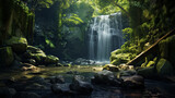 Photo Realistic Deep Forest Waterfall