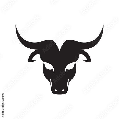 bull head logo design icon vector