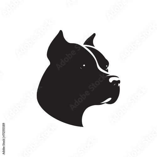 Energetic Presence: Pitbull Silhouette Set in Vibrant Illustrations Displaying the Active and Spirited Character - Dog Silhouette - Pitbull Vector
