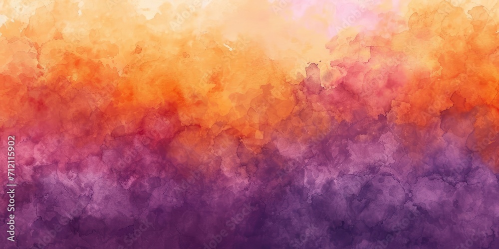 abstract watercolor background sunset sky orange purple