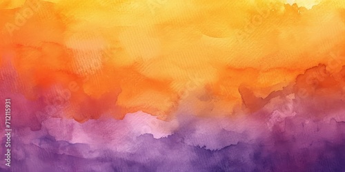 abstract watercolor background sunset sky orange purple