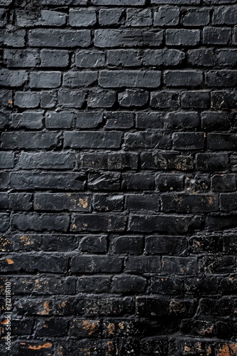 black brick wall, dark background for design