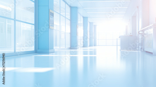 Blurred interior of hospital abstract medical background