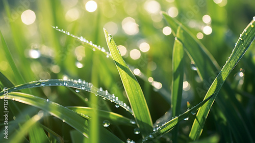 Photo Realistic Morning Dew on Grass fresh