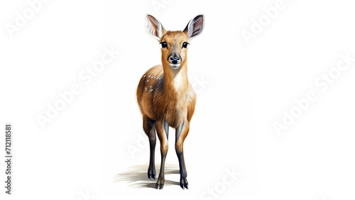 Reeves's muntjac, no background, white background photo