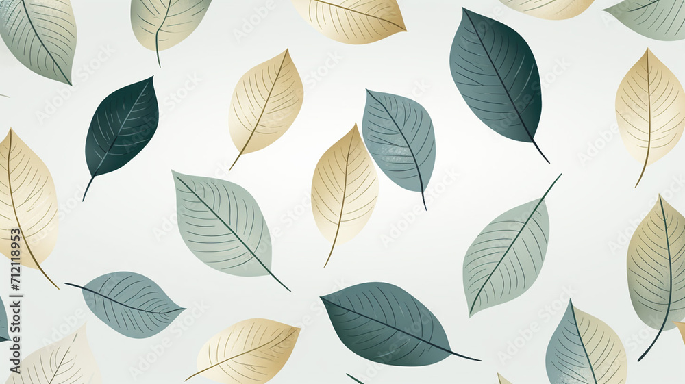 Vector Illustration Elegantly Veined Leaves A simple