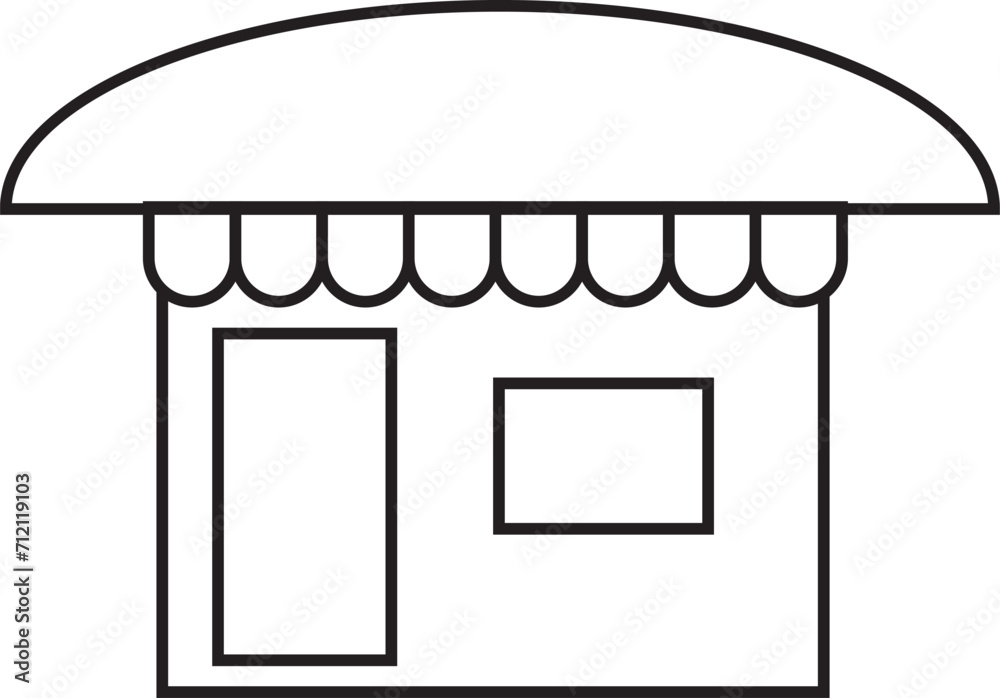 Store icon line outline vector element Store icon line outline vector element