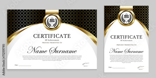 Award, assessment, achievement certificate template. for multipurpose event use.