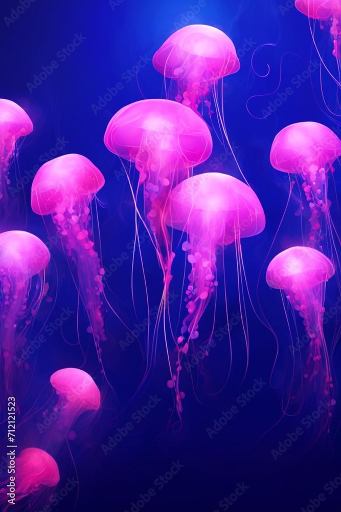 jelly fish in the blue water jelly fish in the blue water
