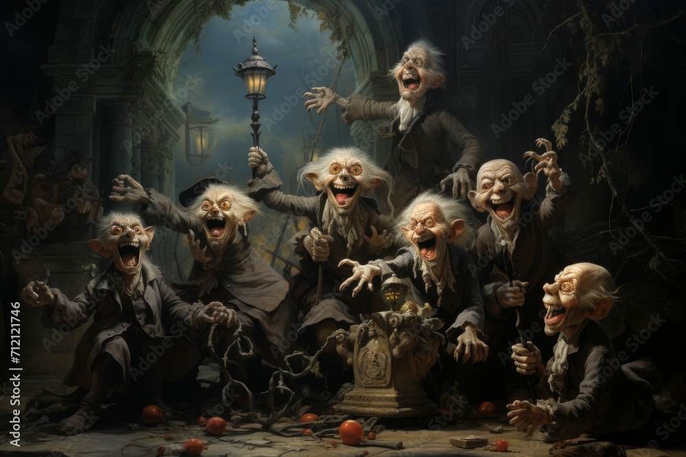 Mischievous shadow imps, playing pranks on unsuspecting wanderers - Generative AI