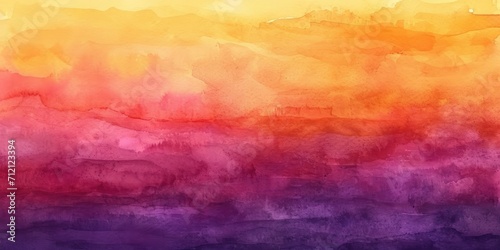 abstract watercolor background sunset sky orange purple photo