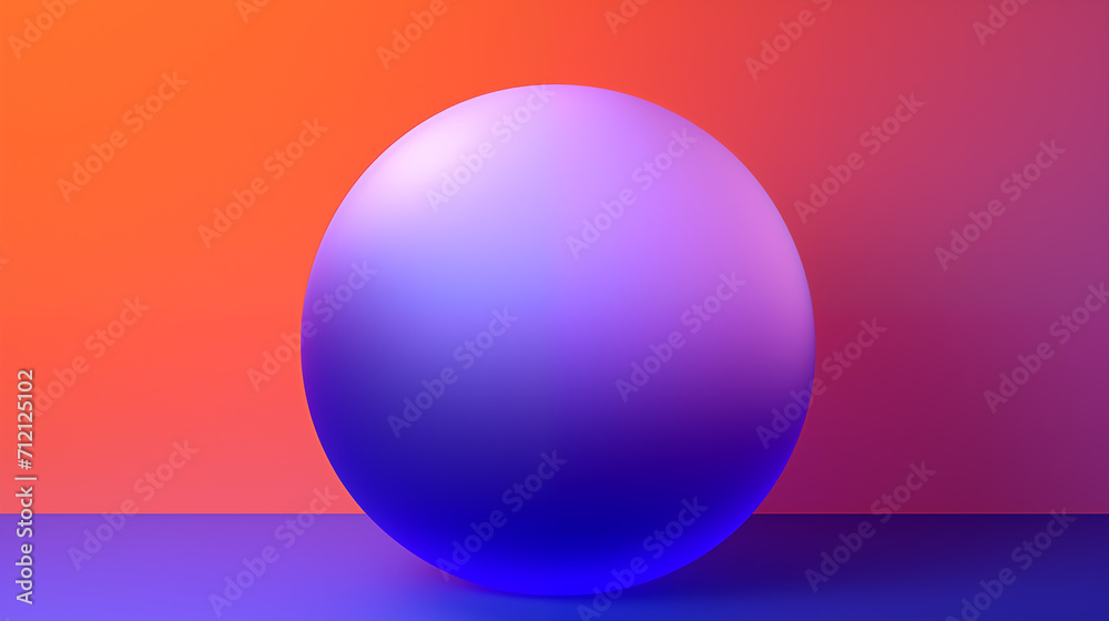 abstract 3d purple sphere on dark table