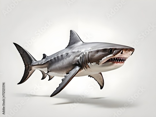 great shark isolated on white background  generative ai