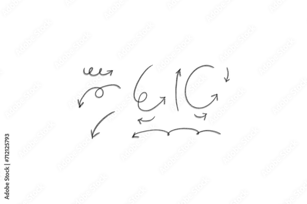 3B鉛筆で描いた矢印セット