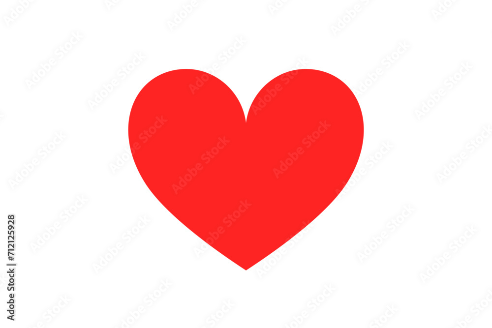 Red heart icon on white background. Love logo heart illustration.