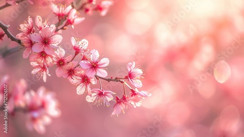 Cherry Blossom with Soft focus and color filter  Sakura season Background.