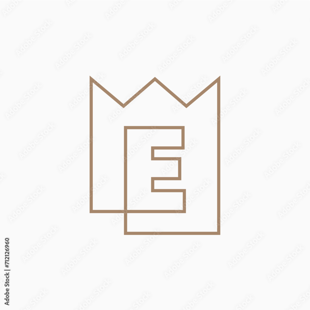 E Letter King Crown Logo Vector Icon Illustration E Letter King Crown Logo Vector Icon Illustration