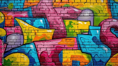Graffiti brick wall  Ai Generated.