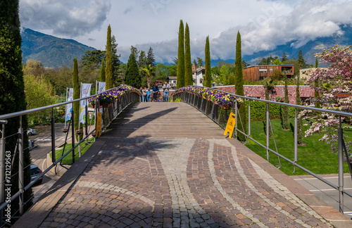 access road of the Trauttmansdorff Castle and Tourism Museum Merano in South Tyrol, TrentinoAlto Adige, Bolzano province, Italy, May 21, 2023 photo