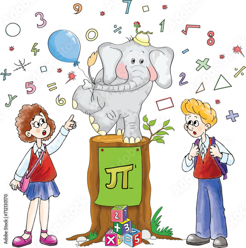 Illustration work for use on the cover of math books.