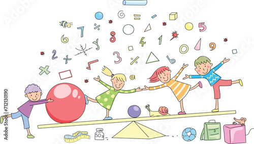 Illustration work for use on the cover of math books.