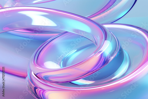 abstract background, glossy spheres in pink and blue colors with reflection. Abstract fluid 3d render holographic iridescent neon curved wave in motion bright background. Gradient design element 